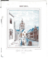 Belgique, "Carte Porcelaine" Porseleinkaart, Eglise De Jerusalem , 1843 Bruges, Delay De Muythere , Dim: 127 X 103 Mm - Porzellan