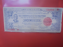 PHILIPPINES BILLET D'URGENCE 2 PESOS Circuler (B.29) - Philippines