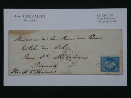 BR16 FRANCE BELLE LETTRE 1864 CHAMBERY A RENNES ++ NAPOLEON N° 22 +AFF. PLAISANT+++ - 1862 Napoléon III.