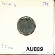 1 CENTIME 1964 FRANKREICH FRANCE Französisch Münze #AU889.D - 1 Centime