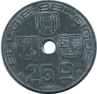 25 CENTIMES 1945 FRENCH Text BÉLGICA BELGIUM Moneda #BA421.E - 25 Cents
