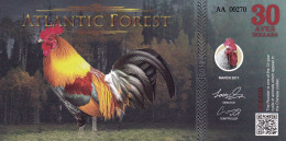 Atlantic Forest 30 Aves Dollars UNC 2017 Le Coq - Ficción & Especímenes