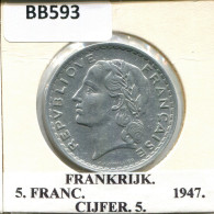 5 FRANCS 1947 FRANCIA FRANCE Moneda #BB593.E - 5 Francs