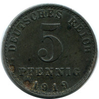 5 PFENNIG 1919 A DEUTSCHLAND Münze GERMANY #AW959.D - 5 Renten- & 5 Reichspfennig