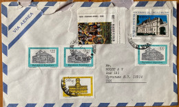 ARGENTINA 1981, COVER USED TO USA, MULTI 6 STAMP, MILITARY CLUB, HORSE RIDER, ART, PAINTING, BUILDING. - Storia Postale