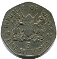 5 SHILLINGS 1985 KENYA Moneda #AZ204.E - Kenia