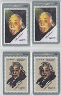 PALESTINE ALBERT EINSTEIN PSYSICS NOBEL PRIZE SET OF 4 CARDS - Personnages