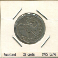 20 CENTS 1975 SWASILAND SWAZILAND Münze #AS309.D - Swazilandia