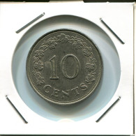 10 CENTS 1972 MALTA Coin #AR700.U - Malte