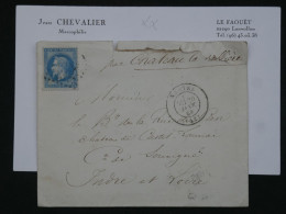 BR16 FRANCE BELLE LETTRE 1869 CHATEAU LAVALLIERE A CASTEL LAUNAY  + NAPOLEON N° 28 +AFF. PLAISANT+++ - 1863-1870 Napoléon III Lauré