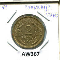 2 FRANCS 1940 FRANCE Pièce #AW367.F - 2 Francs