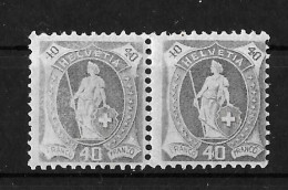 1905 - 1908 STEHENDE HELVETIA  Weisses Papier Mit Wasserzeichen     ►SBK-2x 87A** / CHF 80.-◄ - Unused Stamps