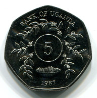 5 SHILLINGS 1987 UGANDA UNC Moneda #W11069.E - Oeganda