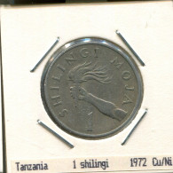1 SHILLING 1972 TANZANIE TANZANIA Pièce #AS359.F - Tanzanie
