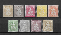 1881 Sitzende Helvetia (gezähnt) Faserpapier   ►SBK-44** Bis 52** / CHF.140.-◄ - Unused Stamps