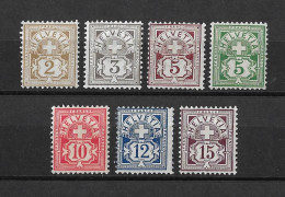 1894 - 1899 ZIFFERMUSTER  Faserpapier Form B     ►SBK-58B* Bis 65B* / CHF 180.-◄ - Nuovi