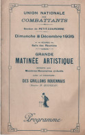 Militaria/Programme / Union Nationale Des Combattants/Section De Petit-Couronne/Les Grillons Rouennais//1935  PROG362 - Programas