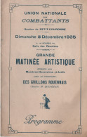 Militaria/Programme / Union Nationale Des Combattants/Section De Petit-Couronne/Les Grillons Rouennais//1935  PROG362 - Programma's