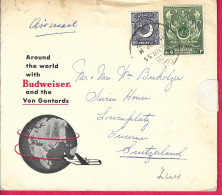 PAKISTAN - DOUBLE POSTCARD BY AIR MAIL FROM KARACHI TO LUCERNE * 22.JUL.1955* - Pakistan