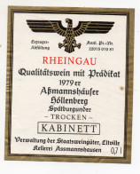 1 Etiquette Ancienne De VIN ALLEMAND - RHEINGAU 1979 Kabinett - Autres & Non Classés