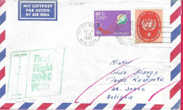 O.N.U. - FIRST FLIGHT BOAC WITH VC10 FROM NEW YORK TO ANTIGUA *DEC 10, 1967* ON COVER - Airmail