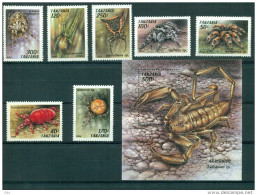 Tanzanie / Tanzania 1994 " La Série Complète De 7  + BF"     Mnh*** - Spiders