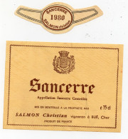 Etiquette Sancerre Bué Salmon 1980 - Autres & Non Classés