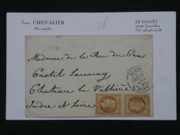 BR16 FRANCE BELLE LETTRE 1868 ETOILE DE  AU CHATEAU LAVALLIERE CASTEL LAUNAY +PAIRE DE  N° 28 +TETE BECHE .enfin Presque - 1863-1870 Napoléon III Lauré