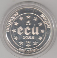 Belgio, Moneta Arg. 5 ECU Prova (p P) Fondo Specchio - Trattati Di Roma - 1988 - Sonstige & Ohne Zuordnung