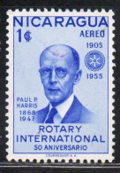 NICARAGUA 1955 ROTARY INTERNATIONAL PAUL HARRIS 1cor USED USATO OBLITERE' - Nicaragua