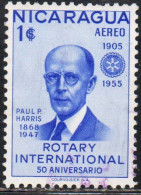 NICARAGUA 1955 ROTARY INTERNATIONAL PAUL HARRIS 1cor USED USATO OBLITERE' - Nicaragua