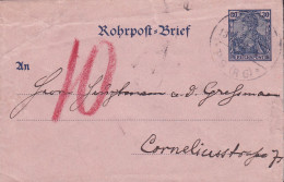 Reichspost Postal Stationery Ganzsache Entier Rohrpost-Brief Umschlag BERLIN 1902, 30 Pf Germania (2 Scans) - Sobres