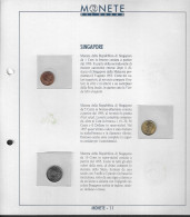 Singapore - Monete Del Mondo - Fascicolo 11: 1 Cent UNC 1986; 5 Cents UNC 1988; 10 Cents UNC 1989 - Singapore