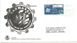 CANARIAS TENERIFE MAT SOBRE ATM CARNAVAL CARNIVAL CON RECIBO - Carnaval