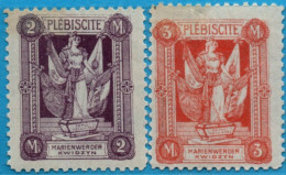 Marienwerder 1920 2 & 3 M MH 2 Value 2304.29076 - Other & Unclassified