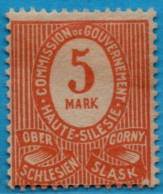 Oberschlesien Haute Silecie 1920 5 M MH 1 Value 2304.2910 - Otros & Sin Clasificación