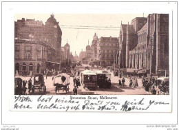 EARLY UNDIVIDED BACK Melbourne CAR TRAM ETC ON Swanston Street AUSTRALIA Australie BUS UNUSED - Melbourne