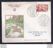 Enveloppe Federale Journee Du Timbre 1956 Alger - FDC