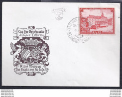 Enveloppe Locale Journee Du Timbre 1954 Sarre - FDC
