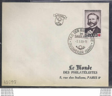 Enveloppe Tag Der Briefmarke Journee Du Timbre 1953 Sarre - FDC