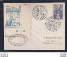 Enveloppe Locale  Journée Du Timbre 1951 Toulon Vignette - 1950-1959