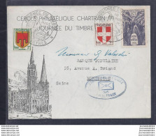 Enveloppe Locale Journée Du Timbre 1951 Chartres - 1950-1959