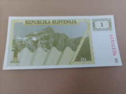 Billete De Eslovenia De 1 Tolarjev, Año 1990, Serie AA, UNC - Slovénie
