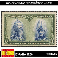 B0553.2# España 1928. Pro-Catacumbas San Dámaso, 3 Cts (MNH) FES#405 - Nuevos