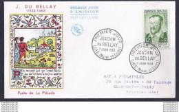 Enveloppe Premier Jour Joachim De Bellay Lire 1958 - 1950-1959