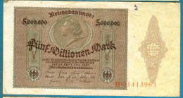 5000000 Mark 1.6.1923 Serie B - 5 Miljoen Mark