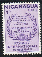 NICARAGUA 195 ROTARY INTERNATIONAL SLOGANS AND WREATH 4c  USED USATO OBLITERE' - Nicaragua