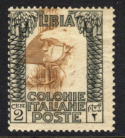 VARIETA' - Pittorica 1921 - 2 C. Nero E Bruno Rosso Mlh* (Sassone N°22g) - Leggi Descrizione - Libia