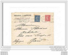 Entier Postal 50c Semeuse Lignée Repiquage Maurice Lampens - Umschläge Mit Aufdruck (vor 1995)