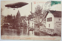 LE PASSAGE DU DIRIGEABLE " PATRIE " AU DELÁ DE LA MARBRERIE - RAID DE CHALAIS-FONTAINEBLEA - JUVISY Sur ORGE - Dirigeables